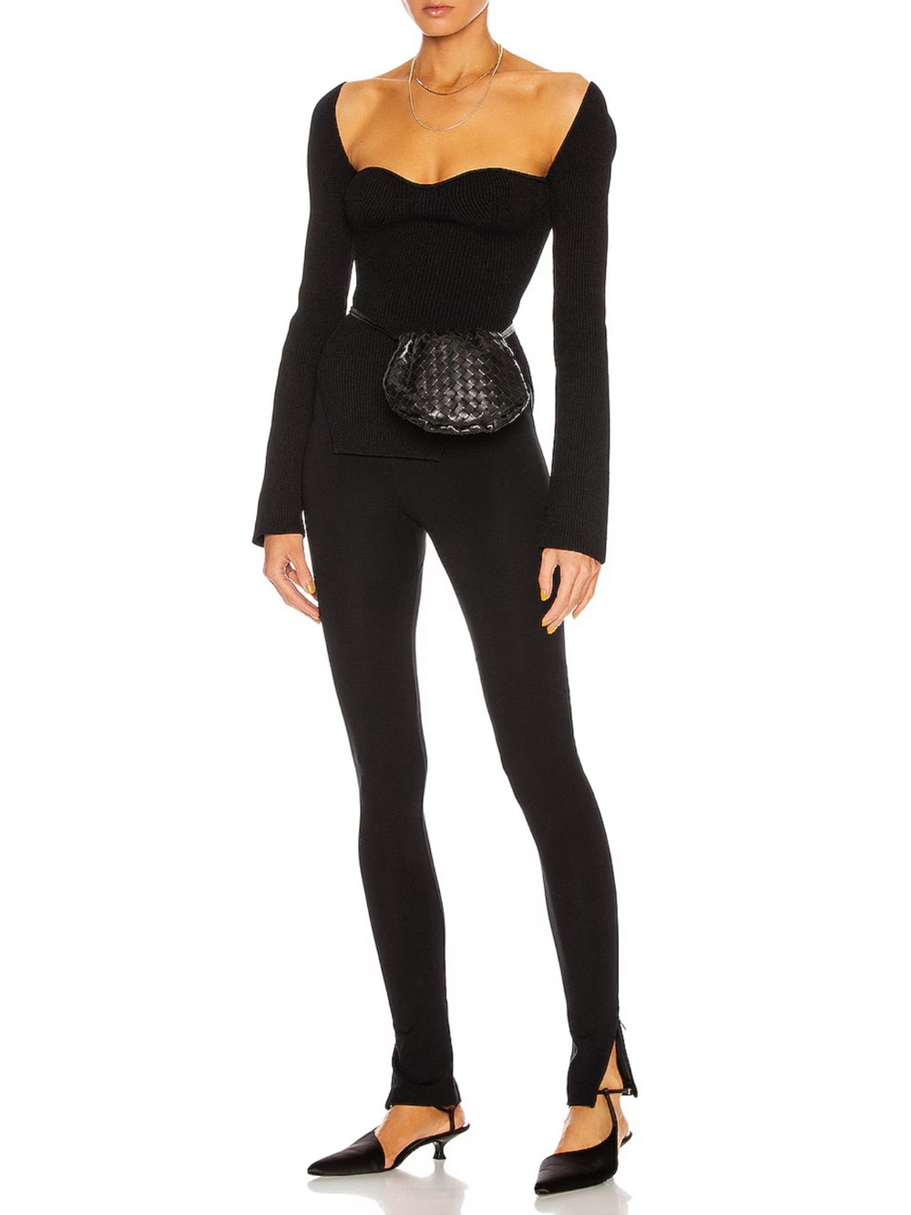 Toteme Black High-Rise Zip Leggings